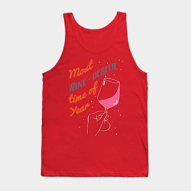 It's The Most Winederful Time of Year Vintage Christmas Wine Lover Tank Top by The Lily and The Lark